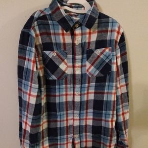 🔴3/$10🔴Urban Pipeline boys Med flannel shirt red/white/blue